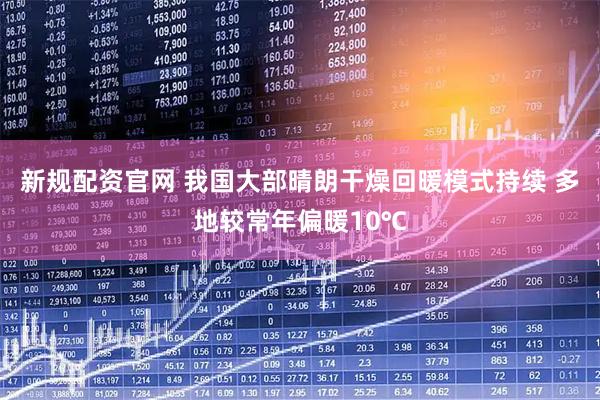 新规配资官网 我国大部晴朗干燥回暖模式持续 多地较常年偏暖10℃